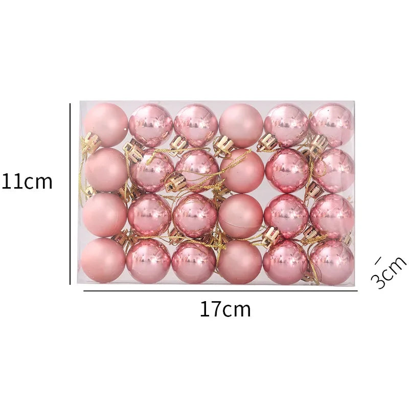 FestKugel Mini Elektroplattierte Weihnachtskugeln - 24Stk, Kunststoff, Ø2cm