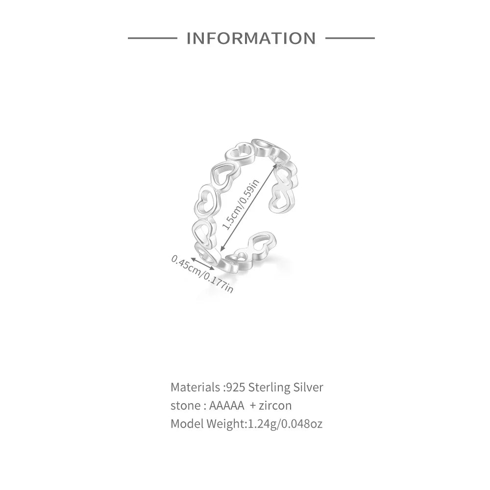 925 Silber Zeh Ring Verstellbar - Sterling 1.7g Zirkonia