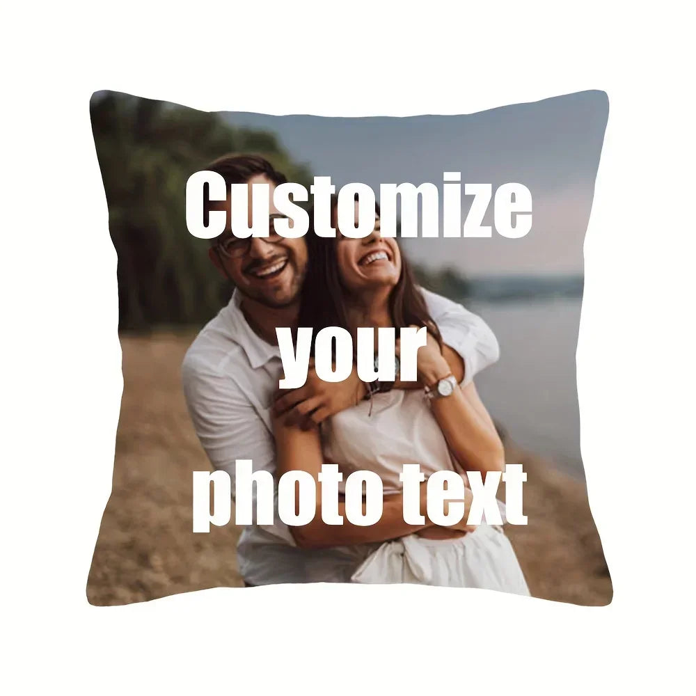 1 Customized Photo 18x18 Inch Peach Skin Throw Pillow, Personalized Pillow Cover, Cushion for Home Decoration, No Pillow Core