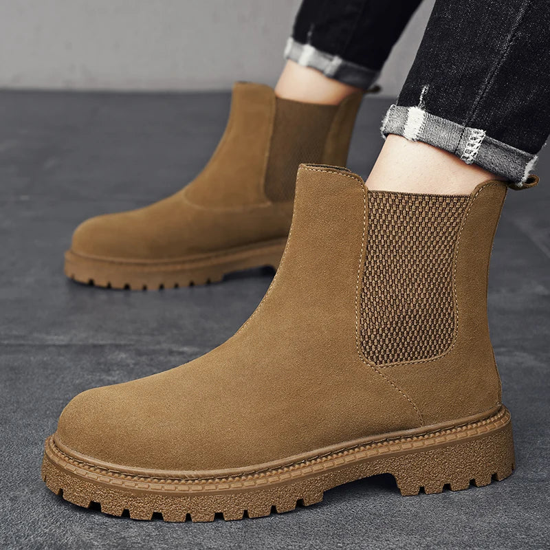 YeinshaarsCN HighTop Leder Stiefeletten Vielseitige - Knöchelhoch, Leder, Reißverschluss