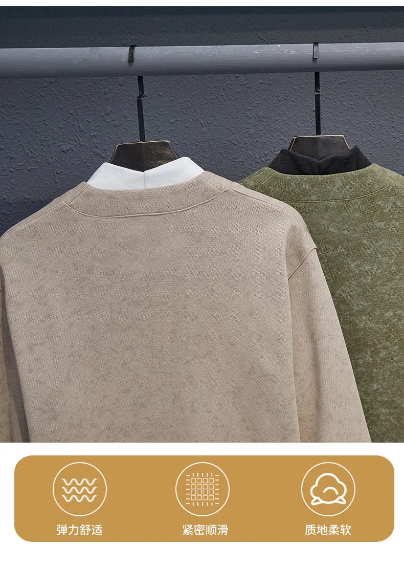 MAINKULCN Cardigan Koreanischer Stil V-Ausschnitt - Größe 8XL-10XL, Material Polyester Baumwolle, Knopfleiste