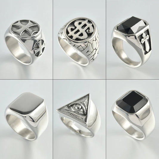 tajam BR231213 Glänzender Punk Ring - 316L Edelstahl 8mm