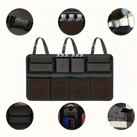 Geantă de depozitare multifuncțională pentru spătarul scaunului auto cu buzunar din plasă și geantă de depozitare agățată pentru accesorii auto