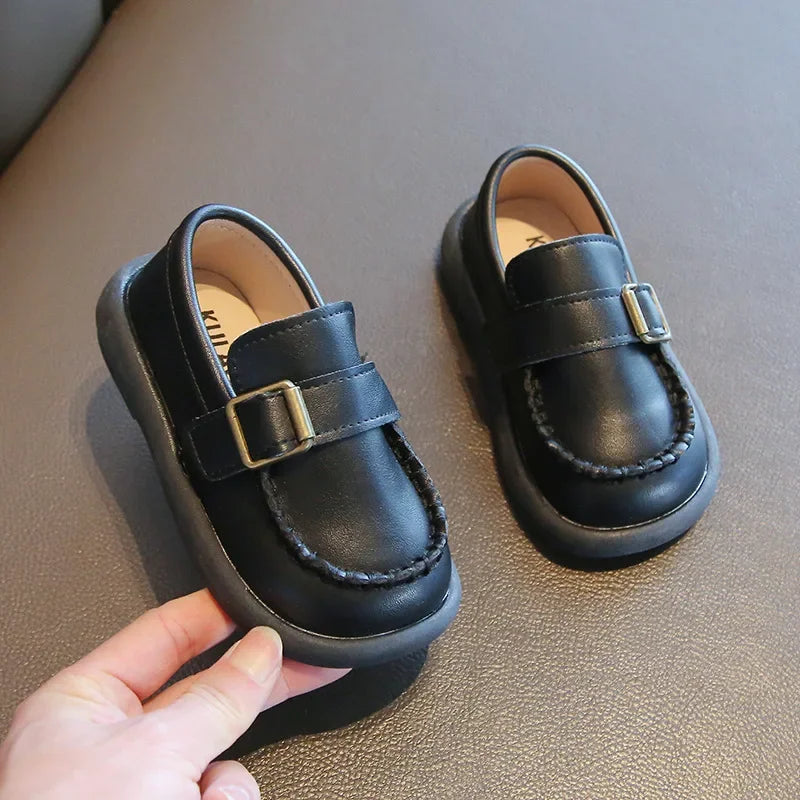 Jungen Casual Schuhe 2025 - Kleinkind Flache Loafer Slip-On - Frühling Herbst Runde Zehen Klassische Schnalle Hochzeit