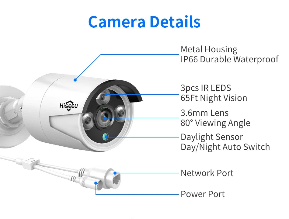 Überwachungssystem 2025: Hiseeu 5MP 3MP 8CH POE NVR Video Audio Record - ONVIF CCTV IP Security Surveillance Camera System Kit Set Outdoor House Waterproof Collection
