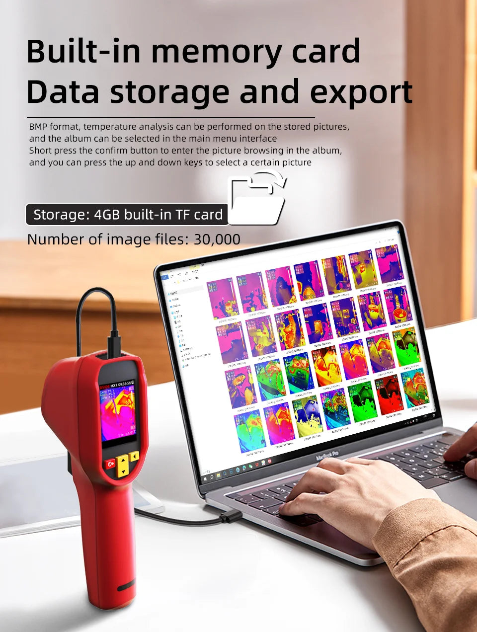 Cameră de termoviziune HX1 profesională, rezoluție 240×240 -20~550°C, cu software pentru PC