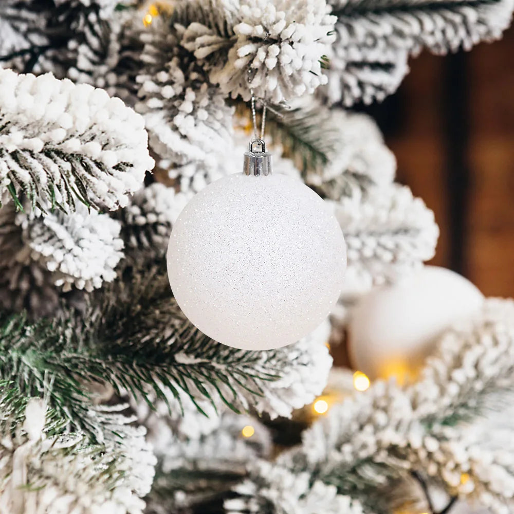 CHIXINHAPPYONE 40 Glitzer-Weihnachtskugel - Größe Ø3 cm, 6er Set