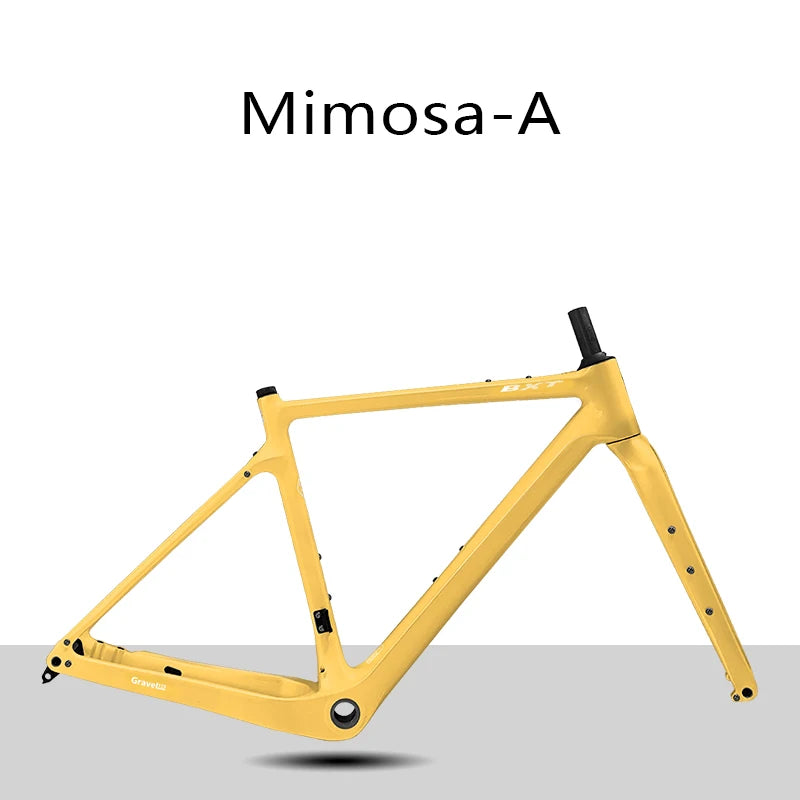 BXT Carbon Gravel Bike Frame Fully Hidden Cable Carbon Frame Fork Thru Axle Gravel Disc Brake Carbon MTB Road Bicycle Frame 27.5