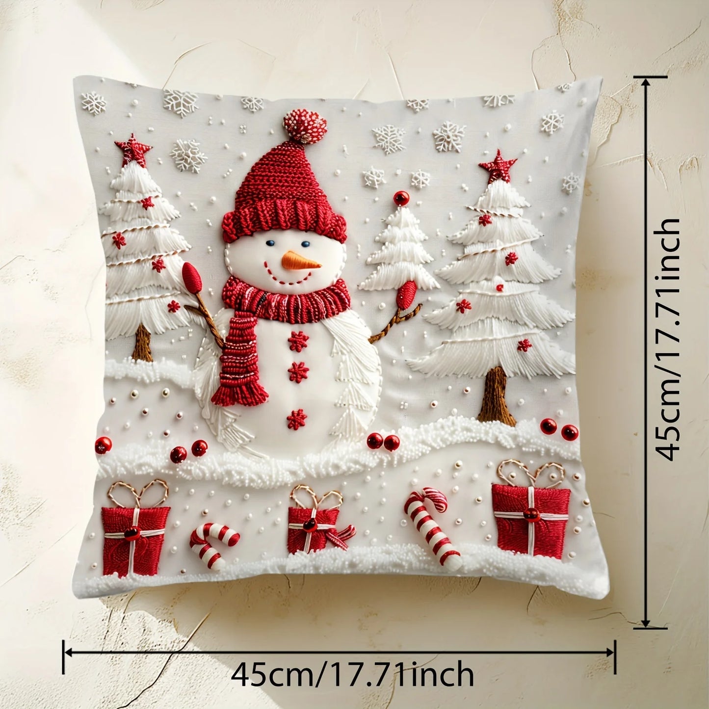 Christmas Snowman Polyester Pillow Cover Christmas Decoration Home Decoration 2026 New Year Decoration