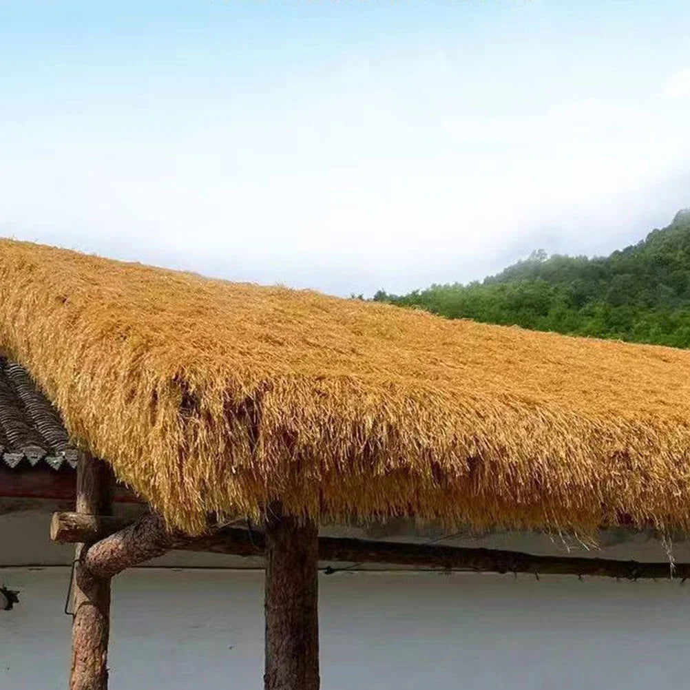 Thatched House Tiles Simulation Roof for Garden Green Grass Rug Lifelike Round Area Roofing Lawn Mexican Straw Imitation DIY