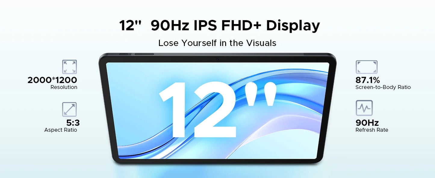 DOOGEE Tab E3 Gemini AI - 12 Zoll Display, 8800mAh Akku, Helio G100