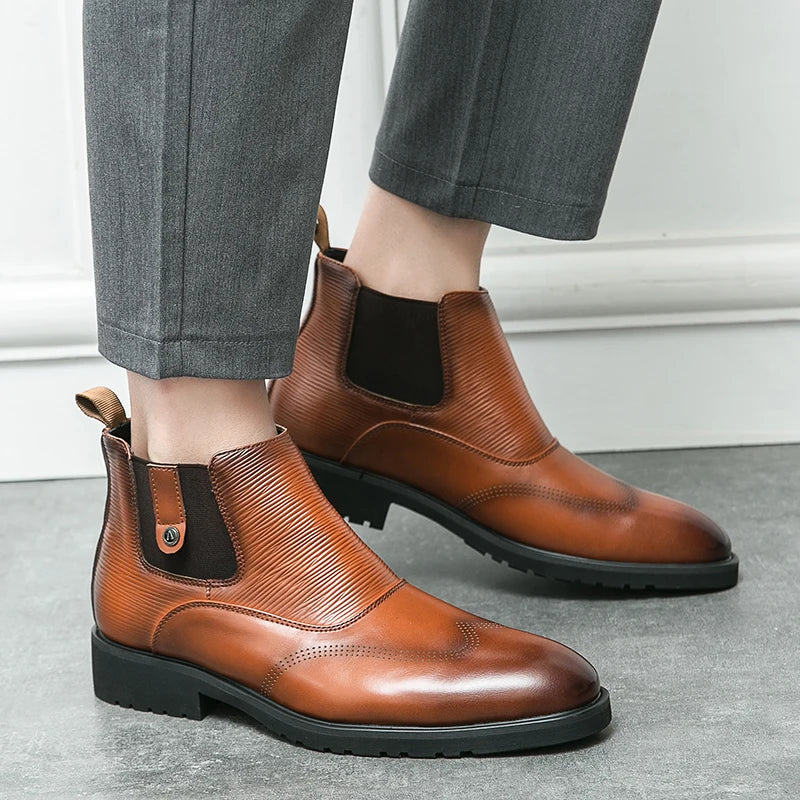 Golden Sapling Chelsea Boots Slip On - Knöchelhoch, EU Größe 42, Flacher Absatz Bequem