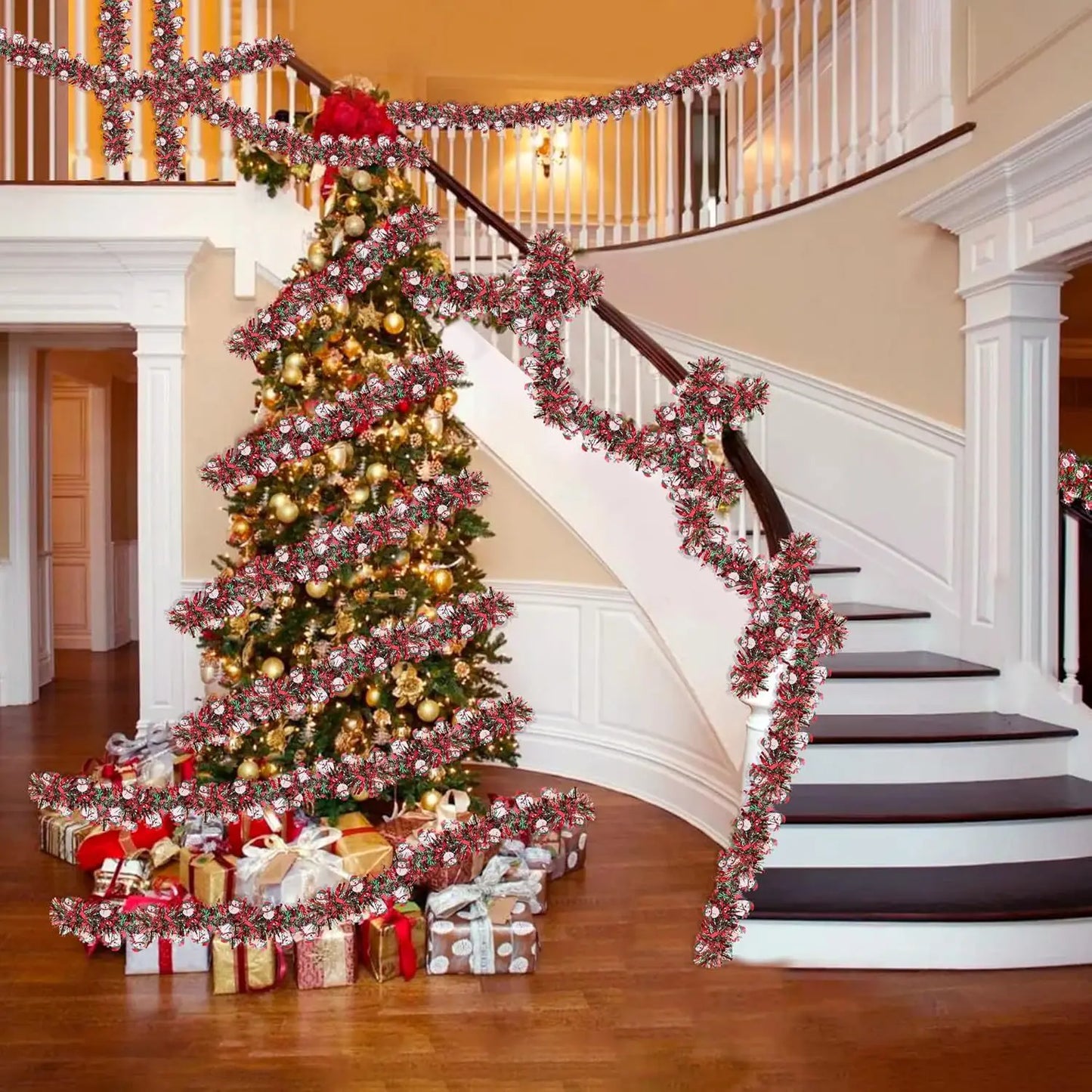 2M Weihnachten Girlande Party Decor DIY Weihnachtsbaum Santa Claus Bänder Kranz Hängen Pendent Weihnachten Party Supplies