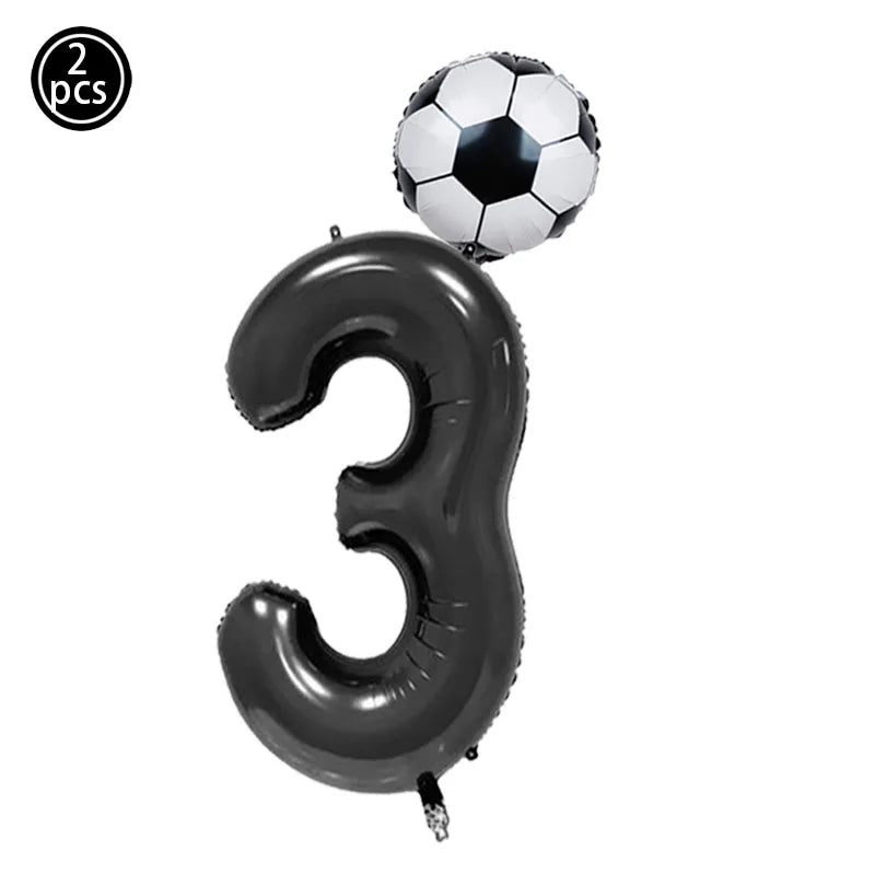 Baloane cu numere de fotbal 2025: Set folie verde 32" - Colecția Sports Party