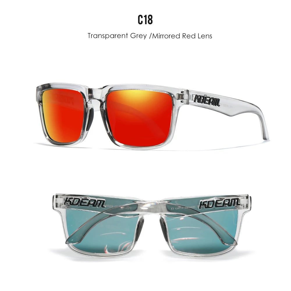 KDEAM Herren Polarisierte Sonnenbrille Quadratisch Casual Outdoor Sonnen Brille Frauen Unisex Sonnenbrille für Paare mit Neuer Verpackung