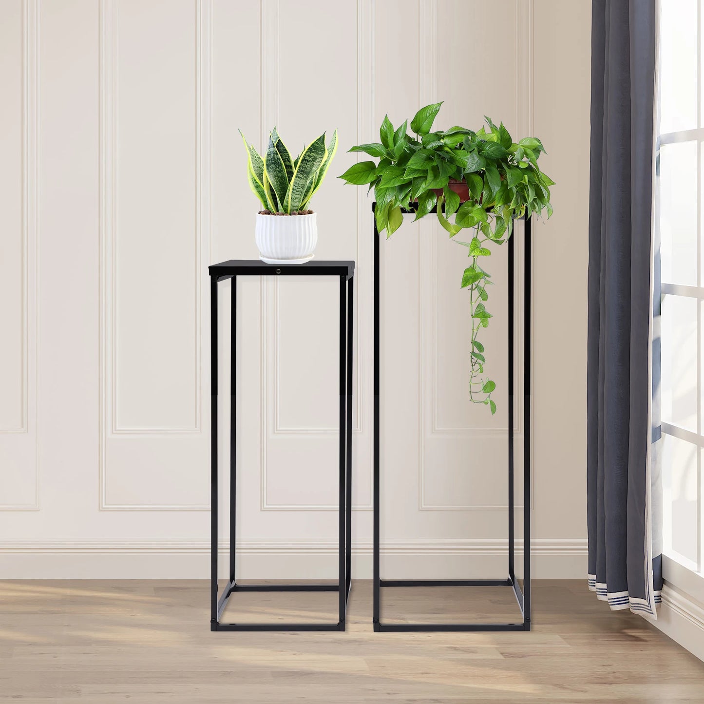 Bymaocar Pflanzenständer-Set 70/60 cm Metall Tragfähigkeit 4-5 kg