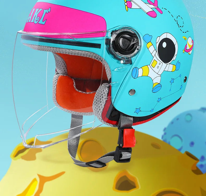 Children Cartoon Cute 4 season Motorcycle helmets Open face electric car bike child helmet for kids boy girl unicorn casco moto