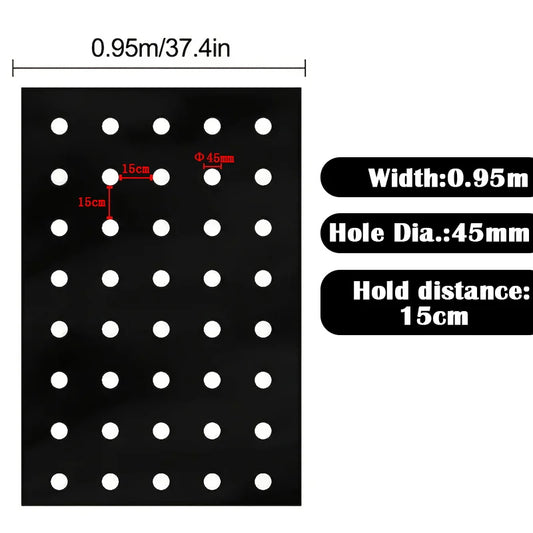 Tewango Mulchfolie Perforiert - 0,95 m 5 Löcher 15 cm Abstand