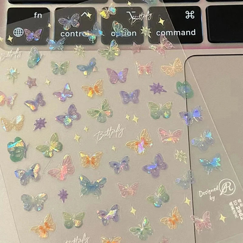 Choice Schmetterling Laser Nail Art - 20 Stück Prägemotiv