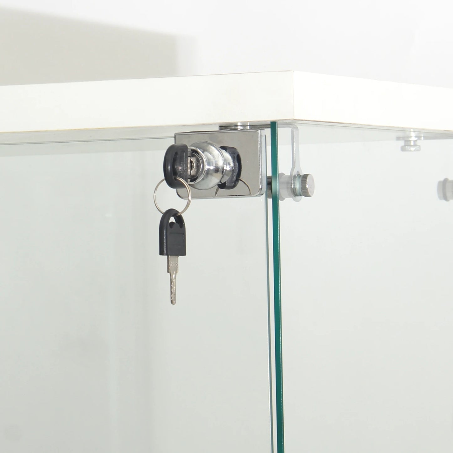 Rosahqnda Glasvitrine LED Beleuchtung 4 Regale 2 Türen 80x36x164 cm