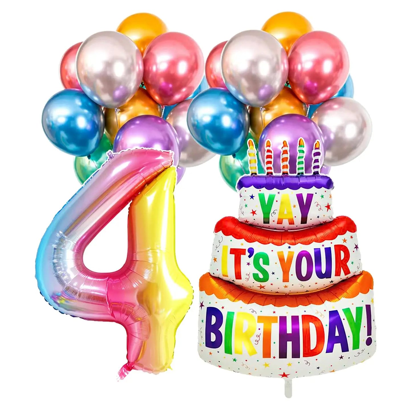 Renyuan Rainbow Zahlen Folienballons - 20er Pack 32 Zoll