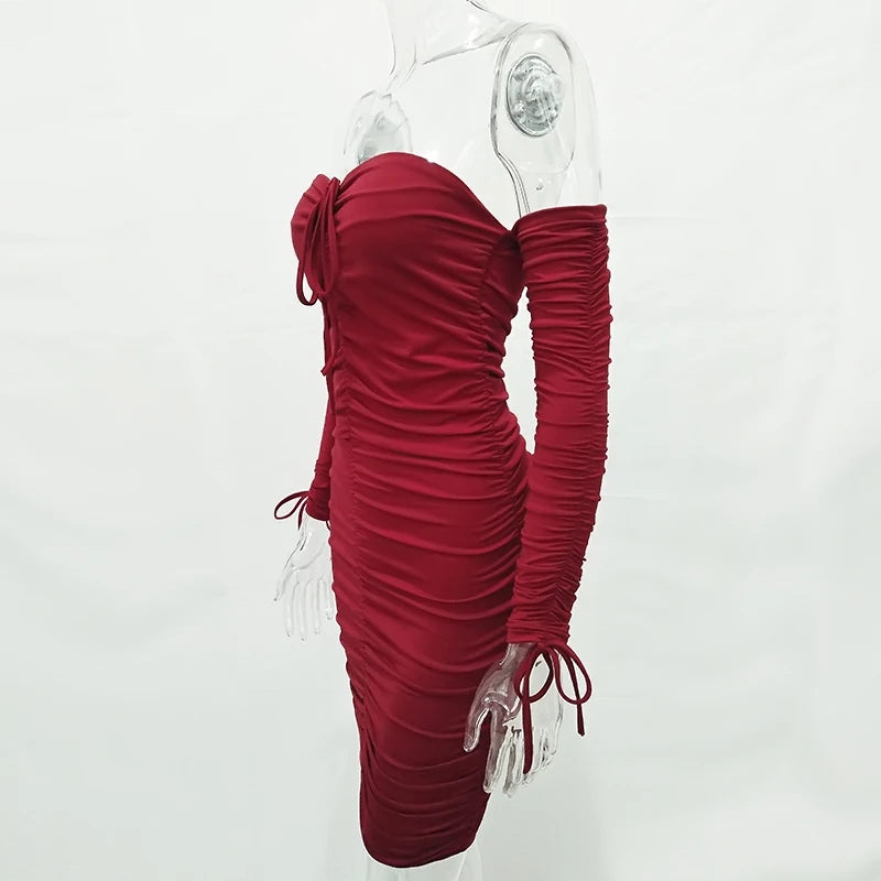 Arctic Cat Bodycon Off-Shoulder - Viskose, Elastisch, Lang