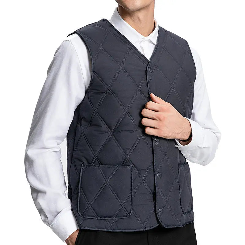 AlpenFit Slim Warme Daunenweste - Baumwolle, Vlies Gr. M-L