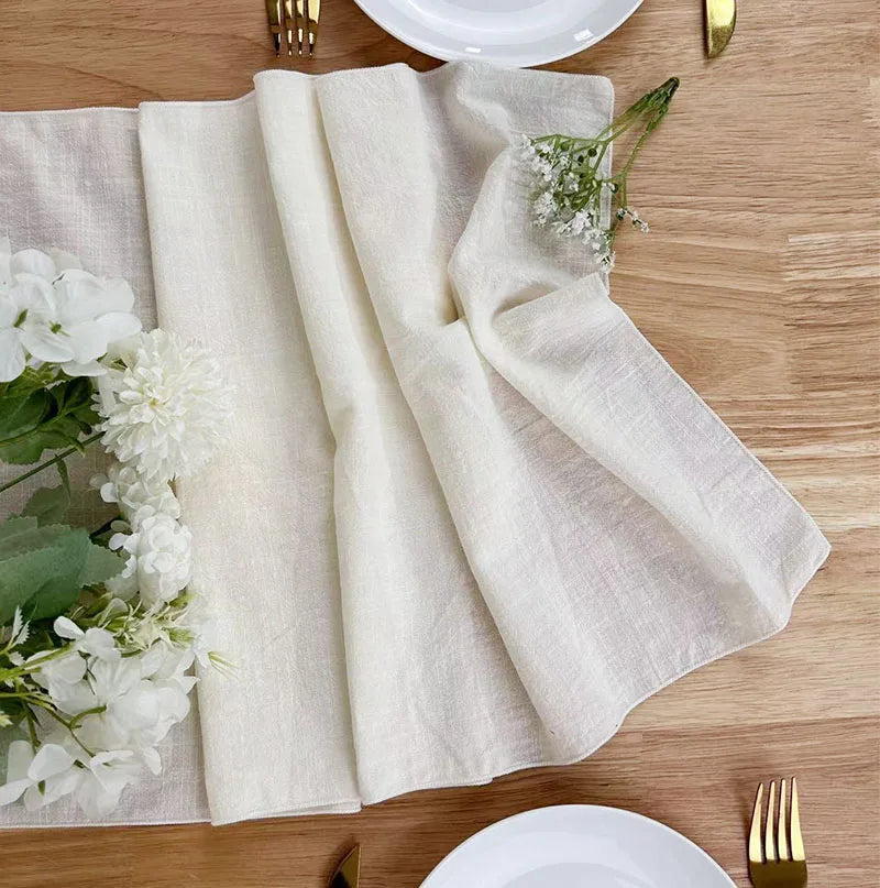 Christmas Table Runner Christmas Green Decoration for Home Xmas Party Decor 100% Cotton Table Runner for Wedding Table Decor