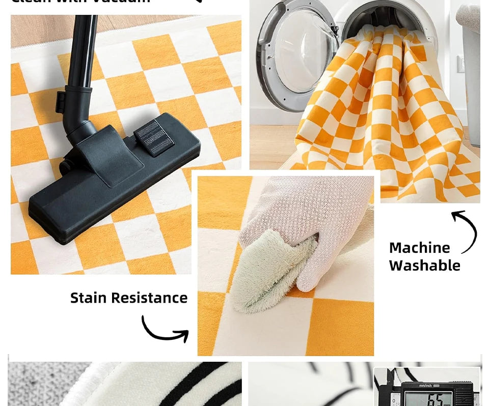 Runner Rug Corridor Non-slip Machine Washable Easy To Fold Floor Mat Green Plaid Snowman Rugs Christmas Gift Home Decoration Mat