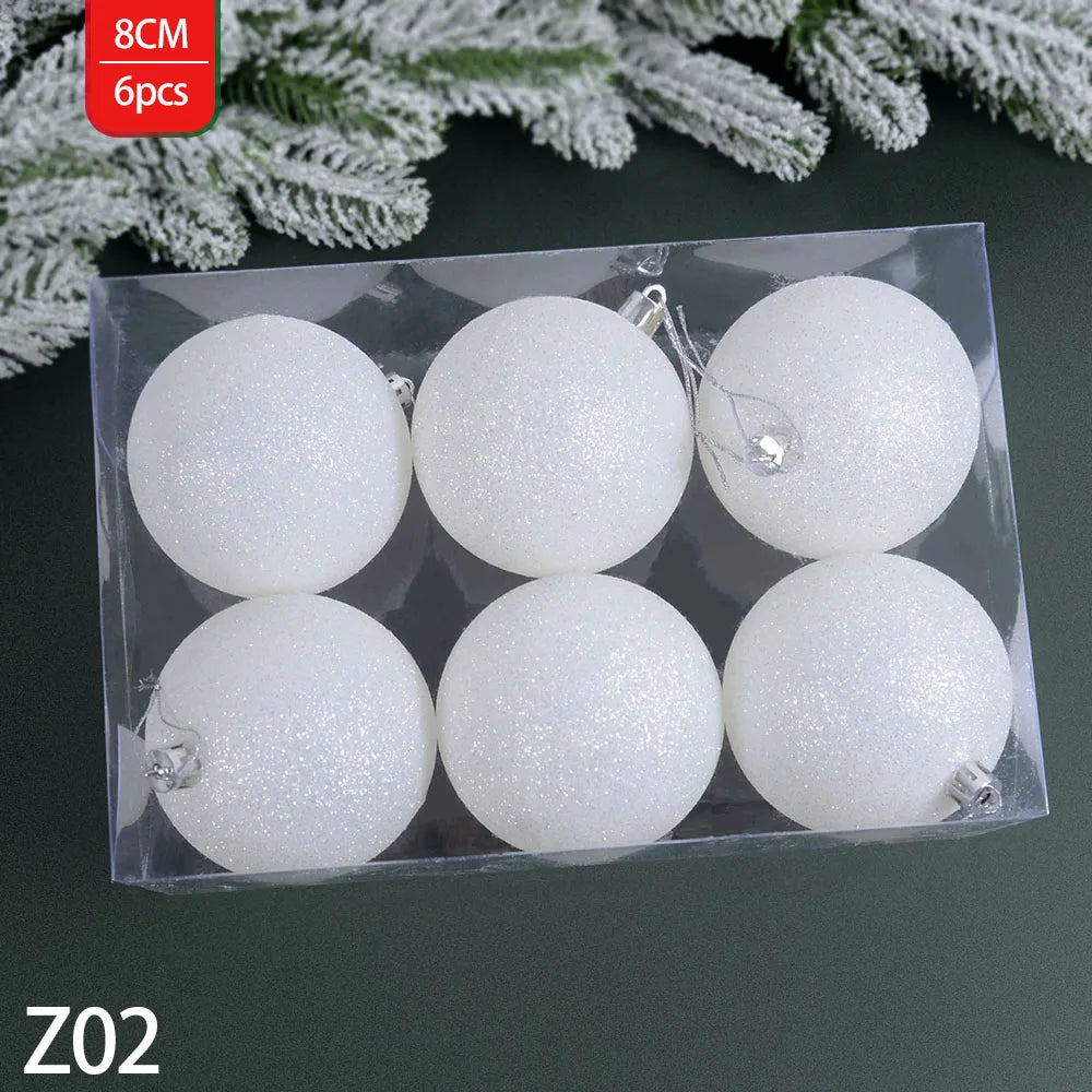 CHIXINHAPPYONE 40 Glitzer-Weihnachtskugel - Größe Ø3 cm, 6er Set