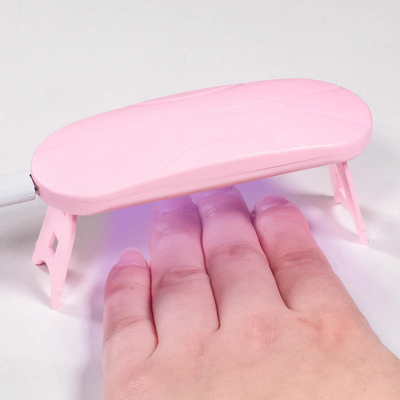 Nail Dryer MINI 6W USB UV LED Lamp Pink White Nail Art Manicure Tools Design Fast Drying Curing Light for Gel Polish