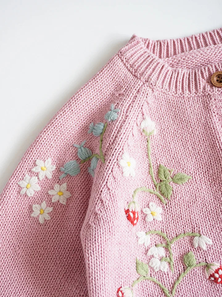 Deer jonmi Gestrickter Pilz-Pullover - Baumwolle Vollärmel