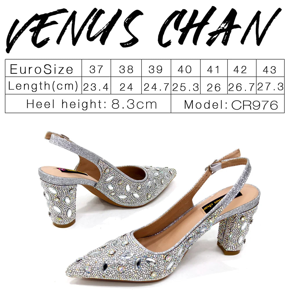 Elegant Italian Style Evening Party Shoe and Bag Set - Comfortable High Heel Women’s Shoes With Chic Hollow Design Handbag