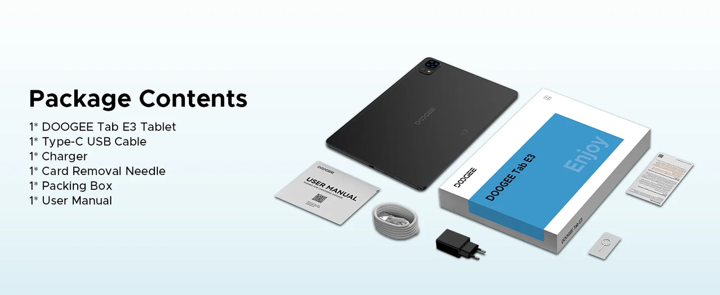 DOOGEE Tab E3 Ultradünn 7,5 Mm - 256 GB Speicher, 8800 mAh Akku, 11 Zoll Display