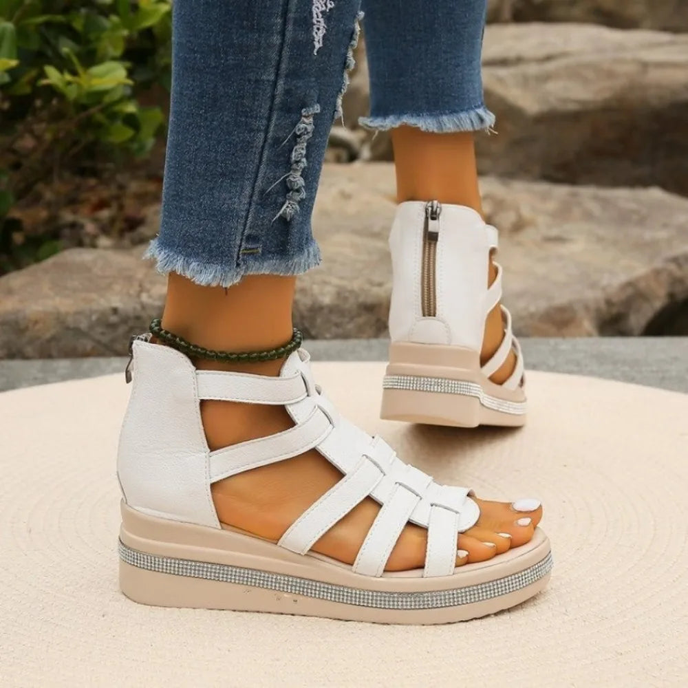 QWPYL Damen Sandale Mehrfachriemen - Dicke Sohle 3-5cm
