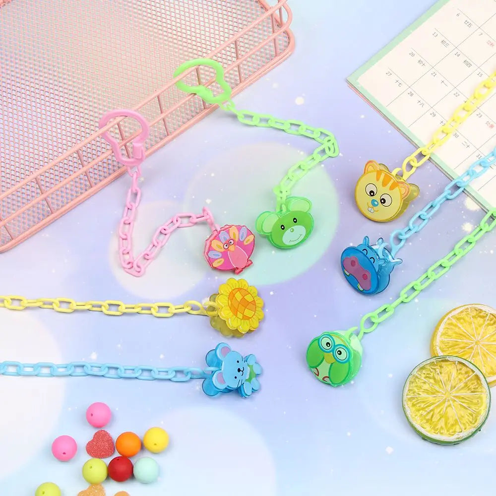 Cartoon Animal Baby Pacifier Clips Baby Pacifier Clip Chain Newborn Dummy Pacifier Chain Clip Holder Baby Pacifier Chain