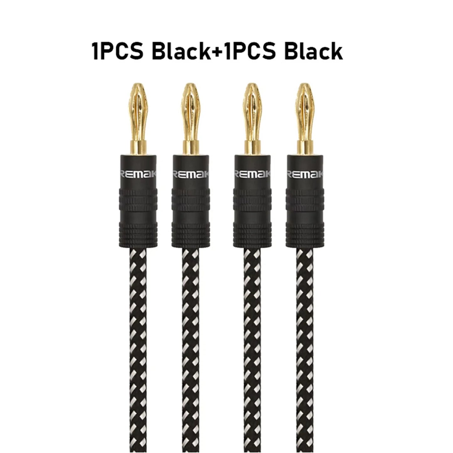 Lautsprecherkabel 2025 - 14AWG Kupfer Gold Banana-Stecker - Premium HiFi Speaker Cable DREMAKE Geflochten