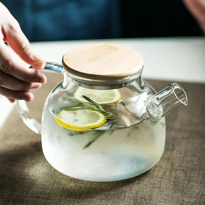 Borosilikat Teekanne Transparent Hitzebeständig - 1,8L Glas