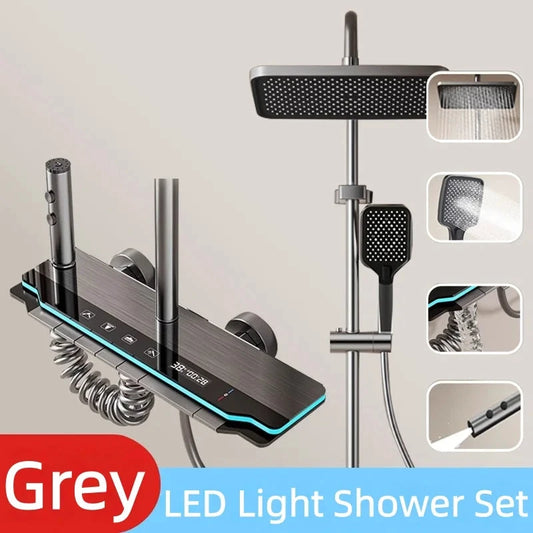 AquaLux NeoDusch Digitale Temperaturanzeige - 0,2 MPa Edelstahl Höhenverstellbar