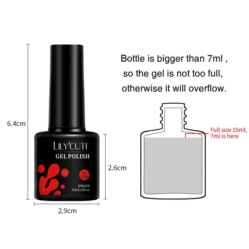 LILYCUTE 5Pcs/Set 7ML Red Brown Nail Gel DIY Nail Art Semi Permanent UV Gel Polish Long Lasting Design Manicure Kit Supplies