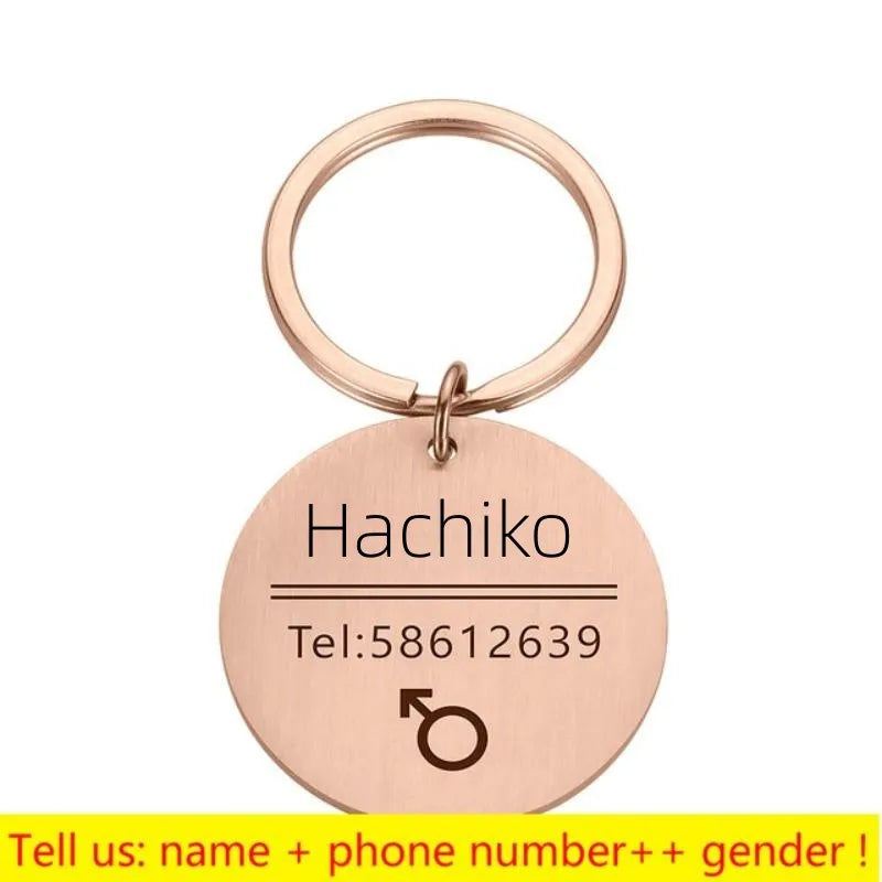 COOYOMOO Personalisierte Gravierte Katze Hund 2025: Haustier ID Tag Anti-Verlust Halsband Anhänger - Gravur Name Welpen Katzen Edelstahl Silber Gold Roségold