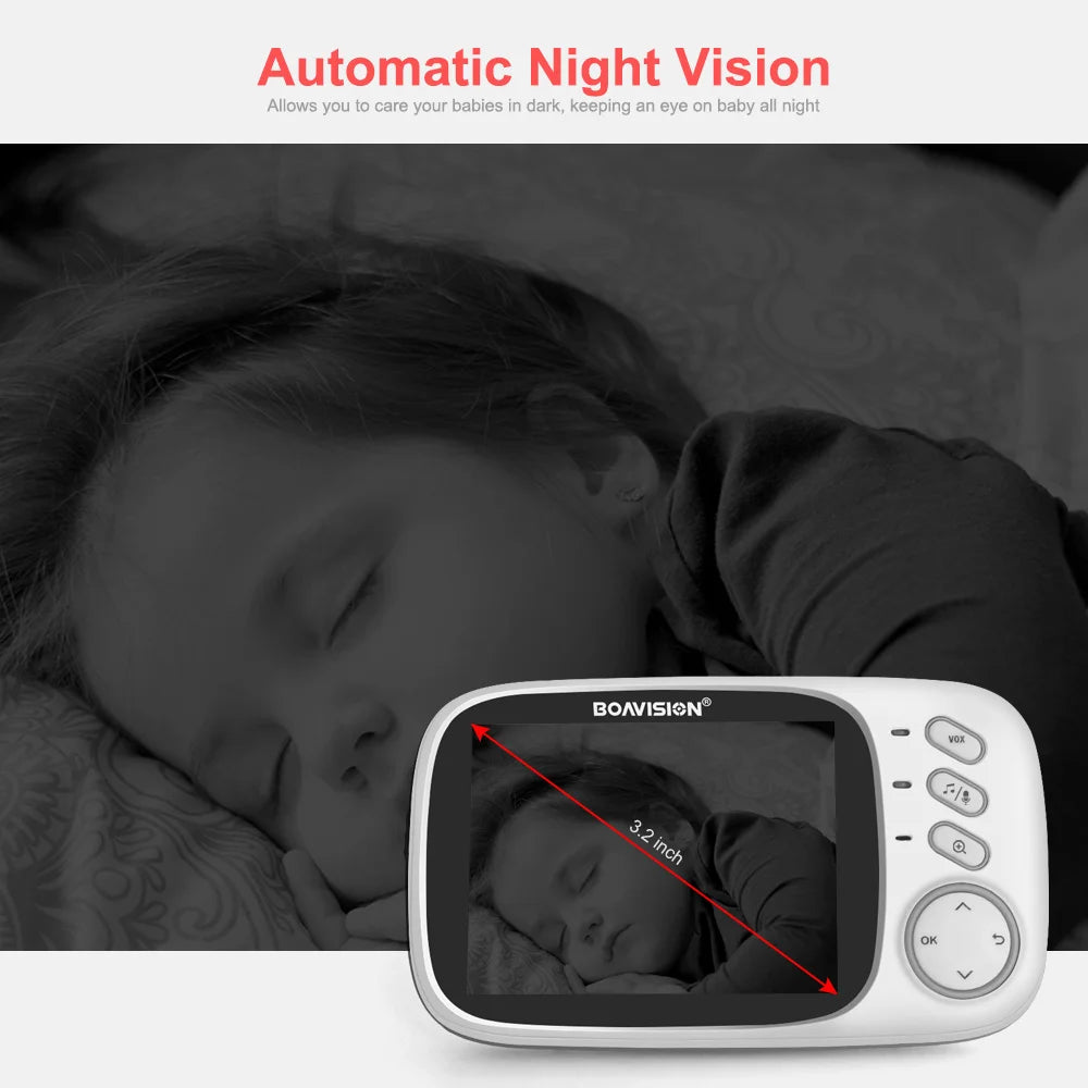 VB603 Video Baby Monitor 2.4G Drahtlos Mit 3.2 Zoll LCD 2 Weg Audio Sprechen Nachtsicht Überwachung Sicherheit Kamera Babysitter