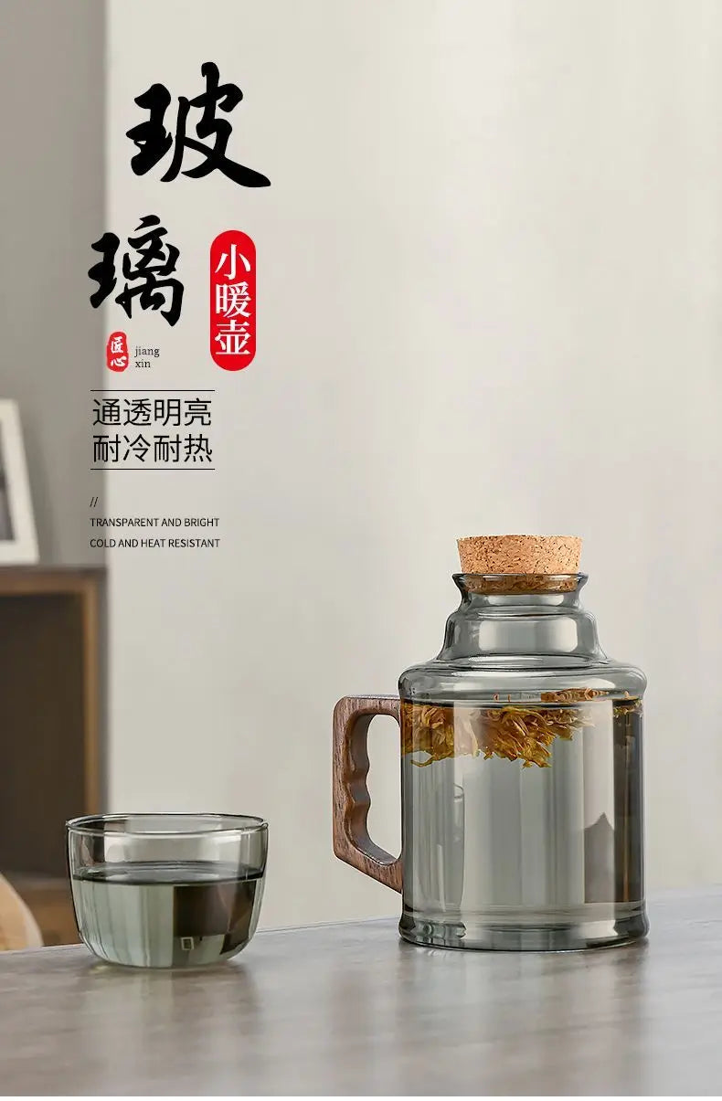 New small warm pot home teapot Glass tea cup mug braised teapot office thermos bottle