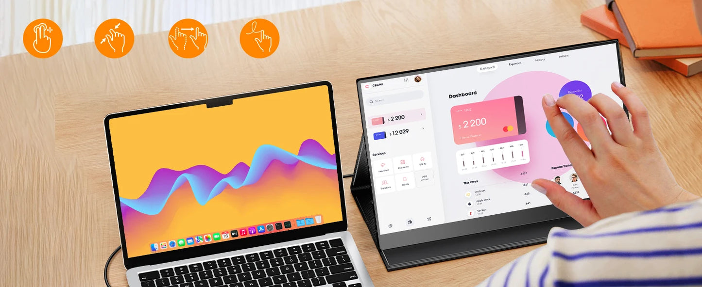 UPERFECT 15,6 Zoll Touch Monitor - Aufl. 1920x1080, 300 CD/M2, 60 Hz