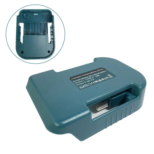 Schnellladegerät für Makita 18V Lithium-Ionen-Batterie - Portabler Adapter mit 5V USB-Port und 18W Type-C Port für schnelles Laden