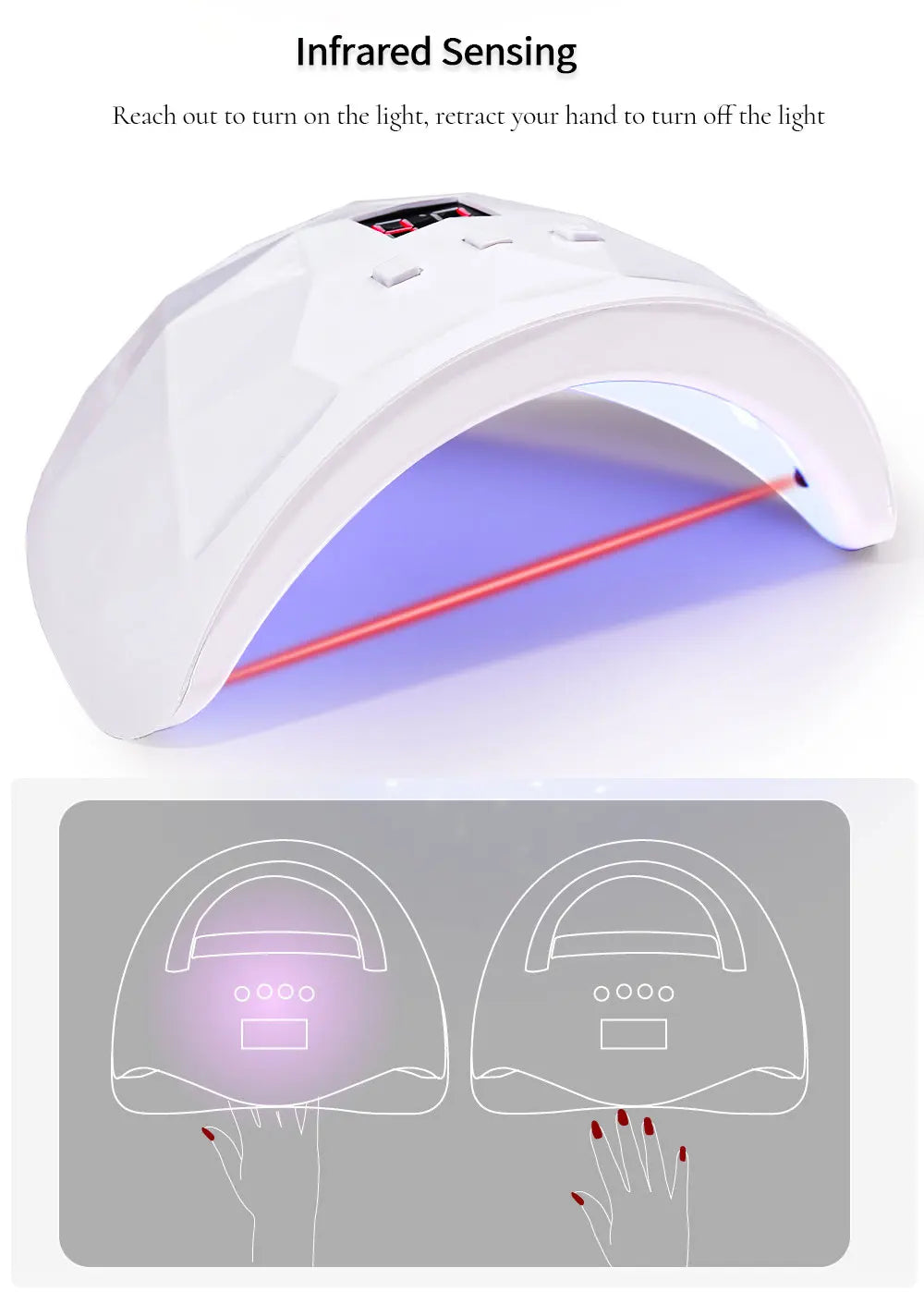LULAA 18 UV LEDs Gel Nail Drying Lamp Mini LED Screen Nail Phototherapy Machine Professional Manicure Tool Salon Equipment