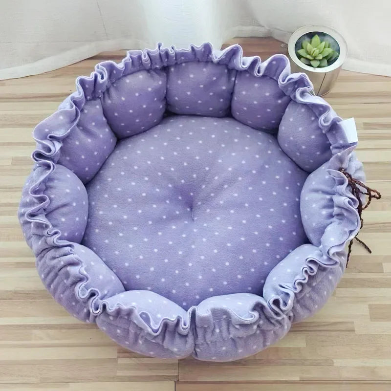 Rundes Katzen Bett 2025 - Plüsch Haus Langes Haustier Bett - Katzen Kissen Hunde Matte Warm Home Waschbar Hunde Sofa Weich Pet Accessories
