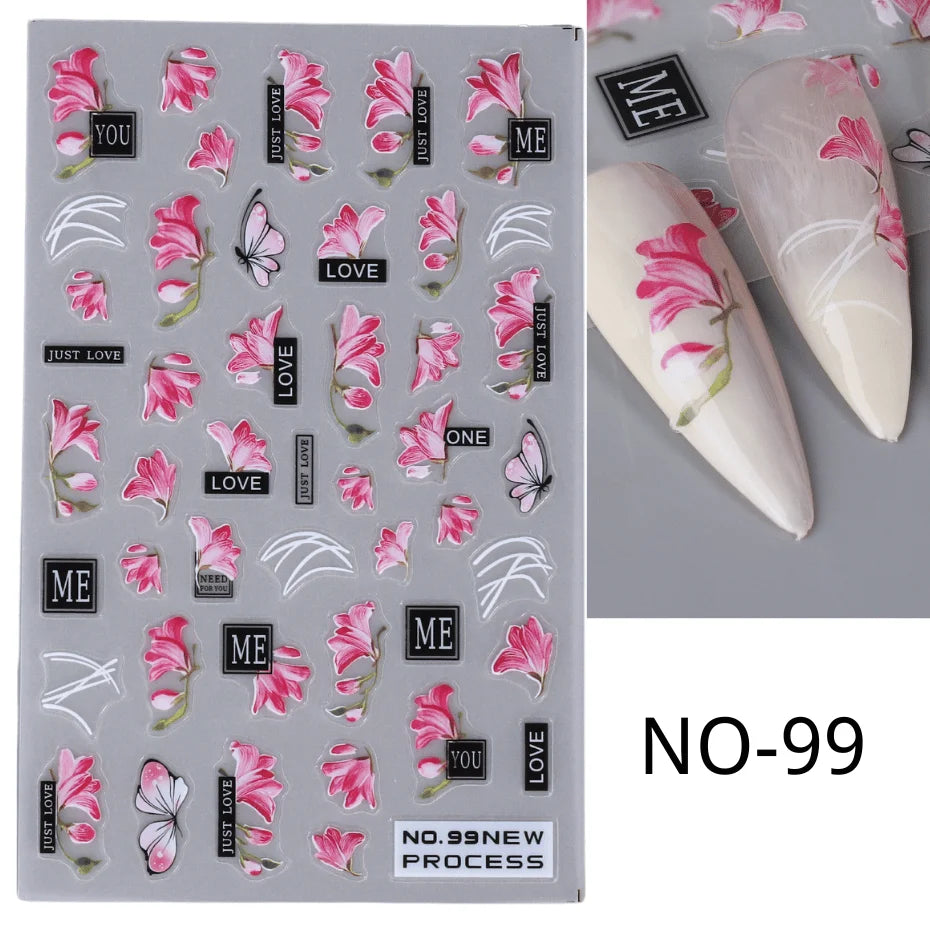 SWEET TREND JINO 3D Blumenaufkleber - 12 Stück Matte S