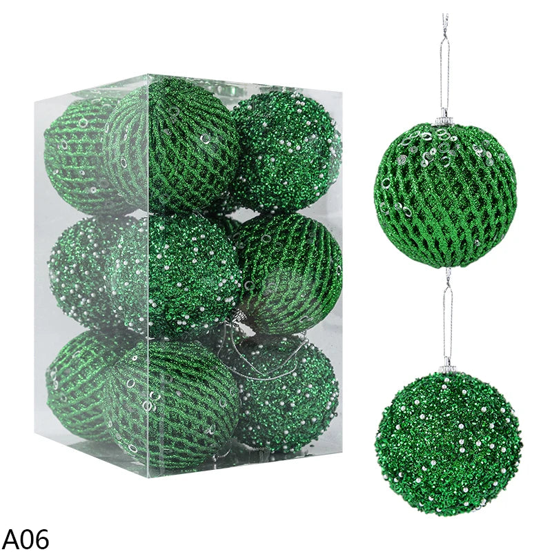 Jinghaohappy Christbaumkugeln - 12 Stück Kunststoff 6 Zentimeter