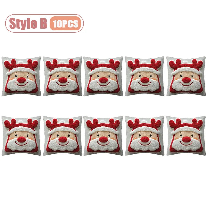 Christmas Pillow Cover Snowman and Reindeer Digital Print Sofa Cushion for Home Office and Living Room Festive Decoration